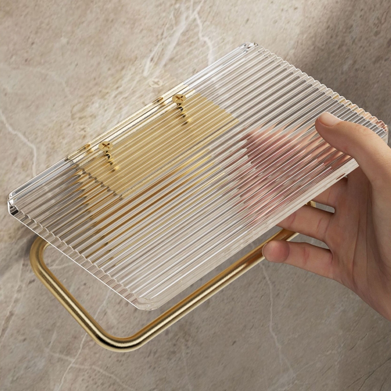 ที่วางม้วนกระดาษทิชชู่  แบบติดผนัง สีทอง เงิน สําหรับห้องน้ํา ไม่ต้องเจาะ ทนทาน มีความแข็งต่อการใช้งาน ติดตั้งง่าย - รูปที่ 5