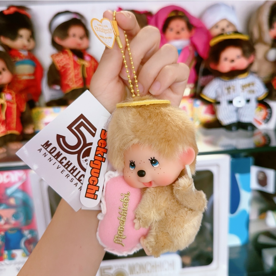 จี้ Monchhichi Angel Love Happy Angel SS แท้จากญี่ปุ่น พวงกุญแจ จี้