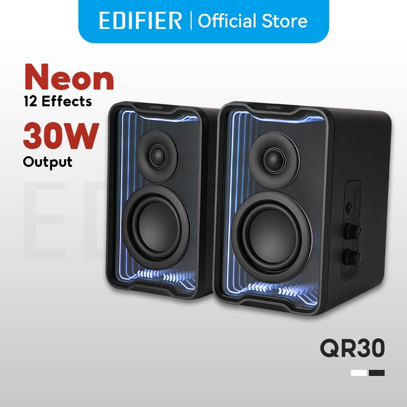 Edifier QR30 2.0 ลำโพงตั้งโต๊ะ 30W (RMS) Bluetooth V5.4 เอฟเฟกต์แสงไดนามิก USB-A พอร์ตอินพุต AUX