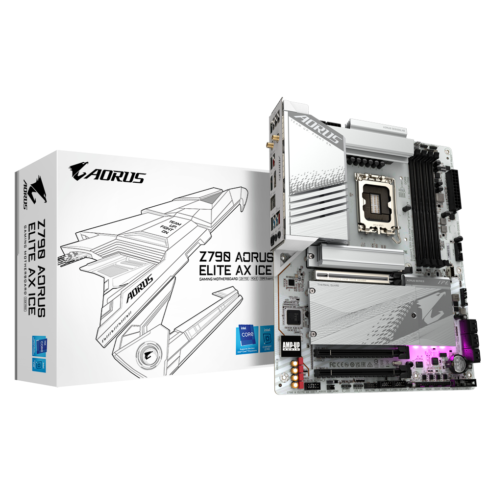 MAINBOARD (เมนบอร์ด) 1700 GIGABYTE Z790 AORUS ELITE AX ICE WIFI (DDR5) ประกันศูนย์ไทย พร้อมส่ง