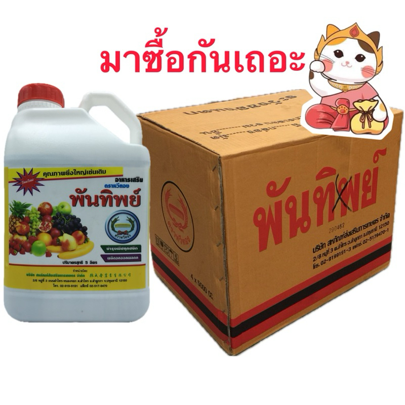 พันทิพย์ หวีทอง บรรจุ5ลิตร/กระติก