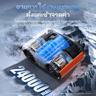 Doublepow พัดลมเหน็บเอว แขวนไว้ที่เอว/วางบนโต๊ะ 12000mah พัดลมพกพา พัดลม/พาวเวอร์แบงค์ 2 ใน 1