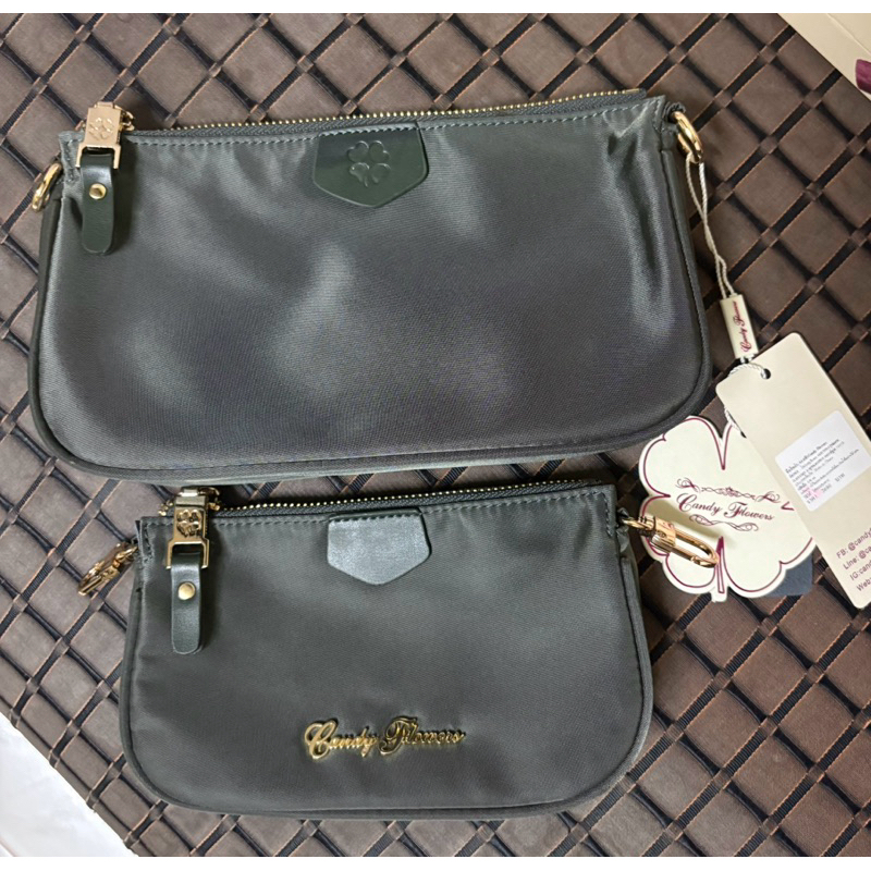 กระเป๋าแบรนด์ candy flowers รุ่น Norris สี Leafy Green กระเป๋าสามารถแยกใช้ได้ 2ใบ