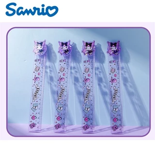 ไม้บรรทัด 15 ซม.ลาย Sanrio ลิขสิทธิ์แท้ หัวหมุนได้ 360 องศา รุ่น YZ9763 ลายคุโรมิ Kuromi ผสมกากเพชร