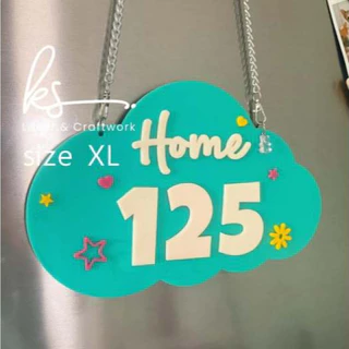 ป้ายเลขที่บ้าน ก้อนเมฆ ตัวนูน พร้อมโซ่แขวน แบบที่ 4 ☁️☀️ Number Home signboard board house เลขที่บ้านมงคล