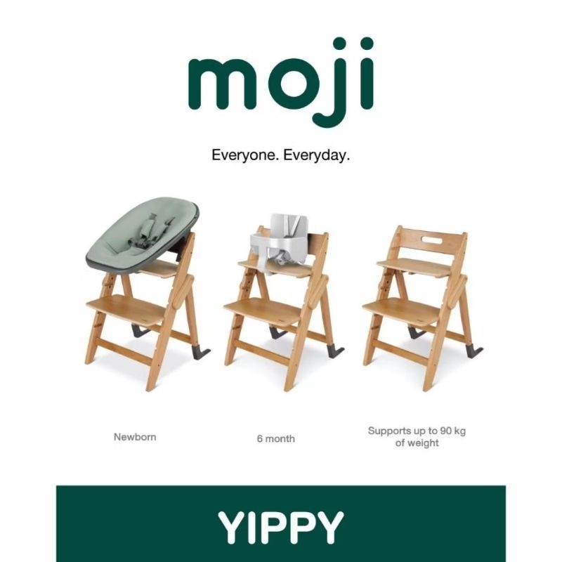 Moji เก้าอี้ทานข้าวเด็ก รุ่น Yippy Essence ใช้ได้ ตั้งแต่ แรกเกิด-90 กิโลกรัม ปรับระดับได้ ประกอบง่า