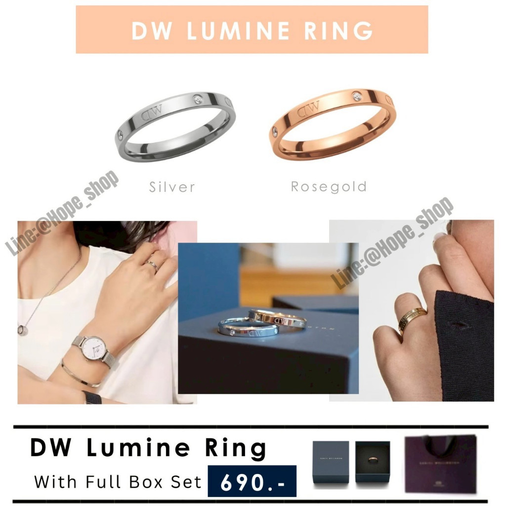 New2025 แหวนDW Lumine Ring แท้100% อุปกรณ์ครบ แหวนเพชร แหวน DW แหวนทอง แหวนเงิน กำไลคู่ แหวนคู่ กำไลเพชร กำไลทอง กำไล DW