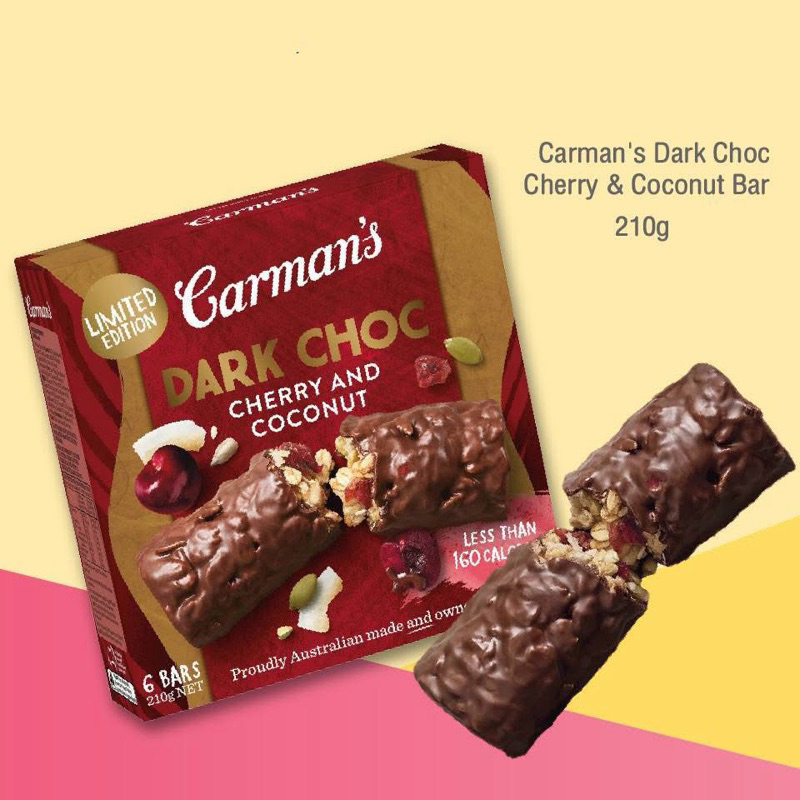 Carman's Dark Choc Cherry & Coconut Bar/Original muesli/Almond Cashew Cranberry/Hazelnut&Vanilla Nut