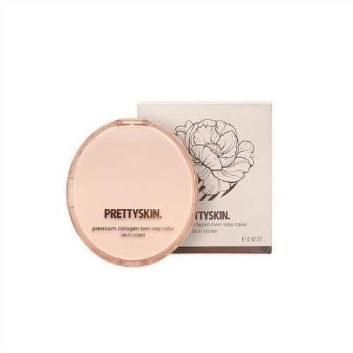 ❤️ไม่แท้คืนเงิน❤️Pretty Skin Premium Collagen Two Way Cake Skin Cover แป้งพัฟผสมรองพื้นคอลลาเจน