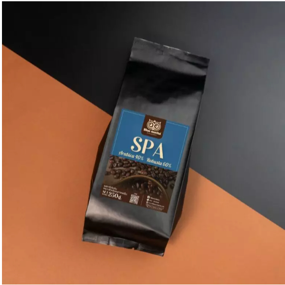 SPA (SPECIAL-A) เมล็ดกาแฟ  (อาราบิก้า 40% + โรบัสต้า 60%) ถุง 250 กรัม