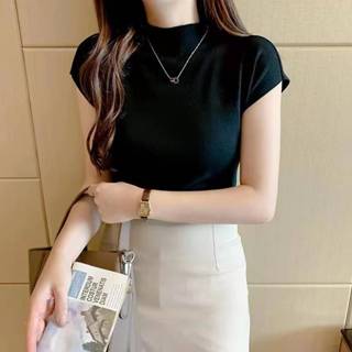 ไหมพรมช้อป จัดส่งรวดเร็ว เสื้อยืดแขนล้ำ แขนสั้นคอปีน ใส่สวย …