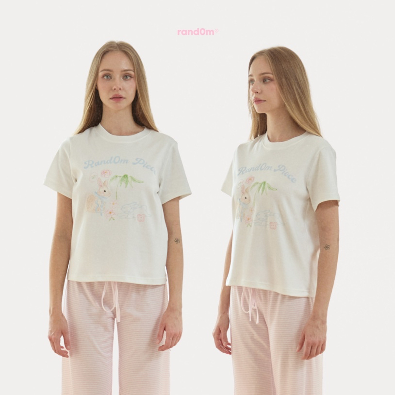 rand0m piece - Bunny Garden Cropped tee - เสื้อยืด unisex ลายกระต่าย