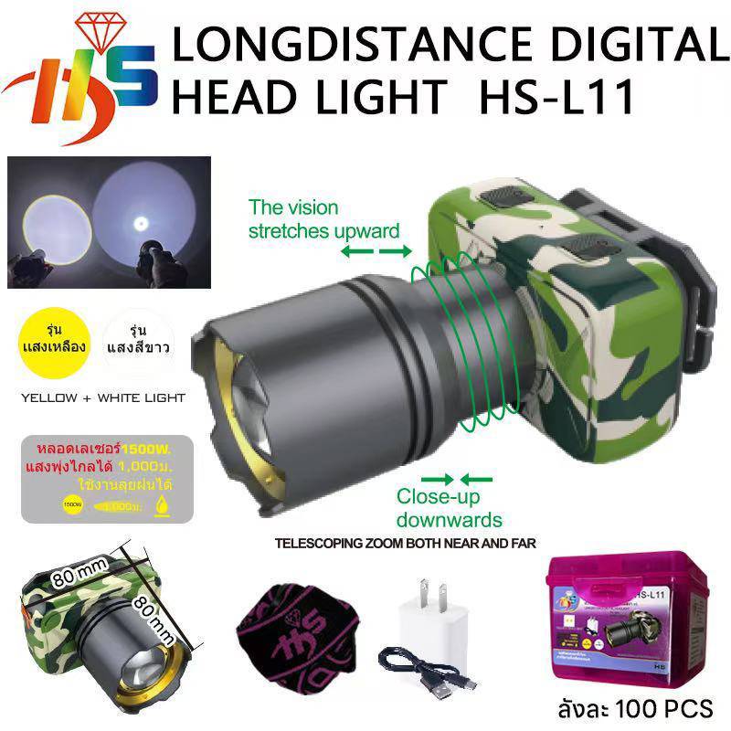 HS-L11ไฟฉายคาดหัวLED 2in1 ระบบ2แสงในตัว ไฟฉายส่องสว่าง ใช้งานง่าย สะดวกต่อการพกพา ไฟฉายส่องกบหรืออื่นๆ สินค้าดีมีคุณภาพ