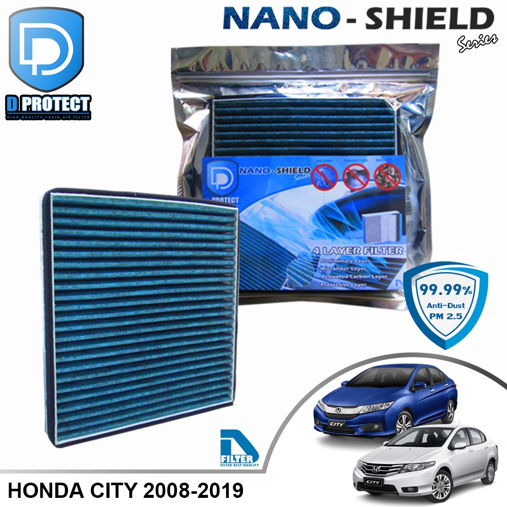 กรองแอร์ Honda City 2008-2020,Civic 2017-2020,Jazz 2008-2020 สูตรนาโน (Nano-Shield Series) RB042P-HD1-NANO