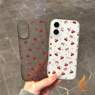 เคสโทรศัพท์การ์ตูน Matte น้ำแข็ง Graffiti เชอร์รี่ ฝาครอบโทรศัพท์นุ่ม IP15 14 13 12 11 Pro Max X Xr Xs Max 7 8Plus