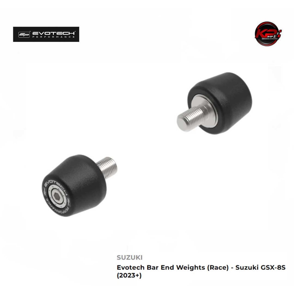 ตุ้มปลายแฮนด์ถ่วงน้ำหนัก Evotech Bar End Weights (Race) - Suzuki GSX-8S (2023+)