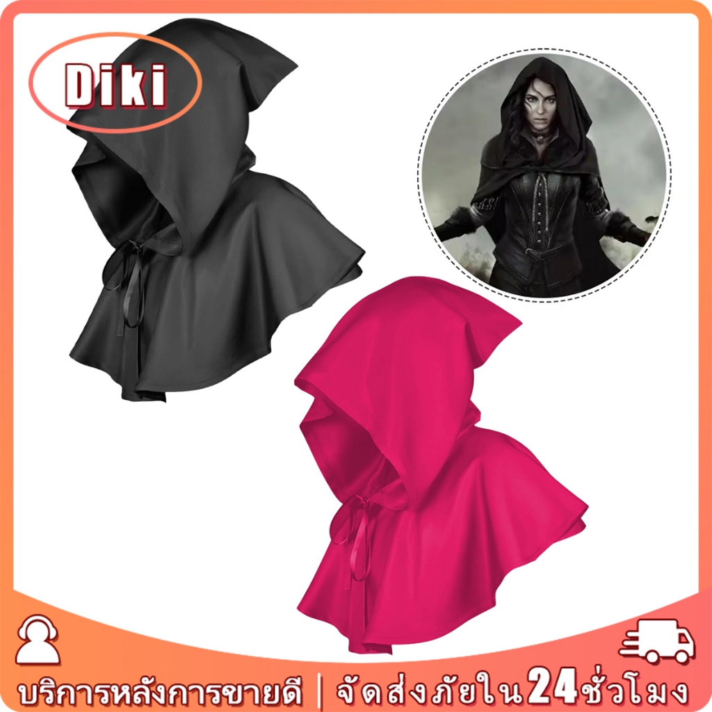 เสื้อคลุมคอสเพลย์แม่มด ชุดผีแม่ชี ปีศาจ แฟชั่นสำหรับชายและหญิง เครื่องแต่งกาย สีดำ สีแดง