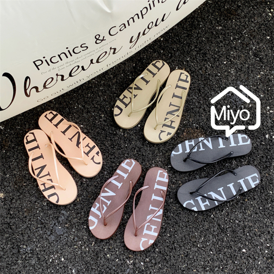 รองเท้าแตะส้นแบน / รองเท้าแตะแฟชั่น ผู้หญิง ดีไซต์เรียบหรูน้ำหนักเบาใส่สบาย