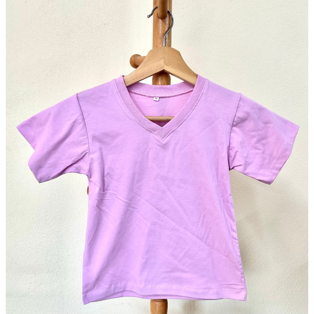 28 สี เสื้อยืดเด็ก คอวีแขนสั้น เขียวมะนาว เขียวมิ้นต์ เขียว เขียวขี้ม้า เขียวหยก ม่วงพาสเทล ม่วงเข้ม - รูปที่ 4