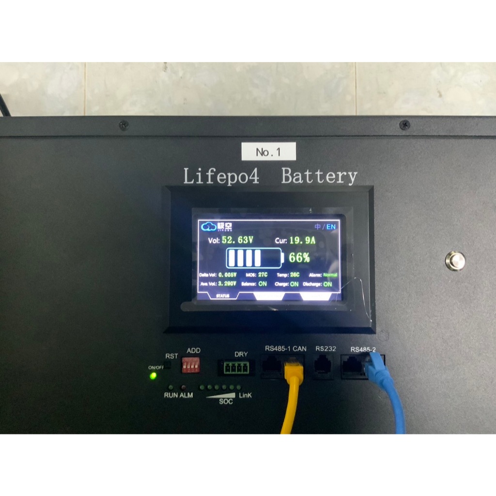 แบตเตอรี่ลิเธียมฟอสเฟส 48v 314 Ah  สื่อสารอินเวอรเตอร์ได้ RS485/CAN หน้าจอ Touch Screen