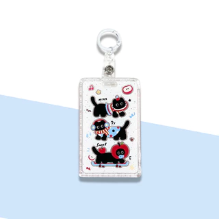 colyที่ใส่คีย์การ์ดและบัตรพนักงาน กรอบอะคริลิคใสใส่รูป เฟรมการ์ด ลายหมาและแมวมีที่ห้อย