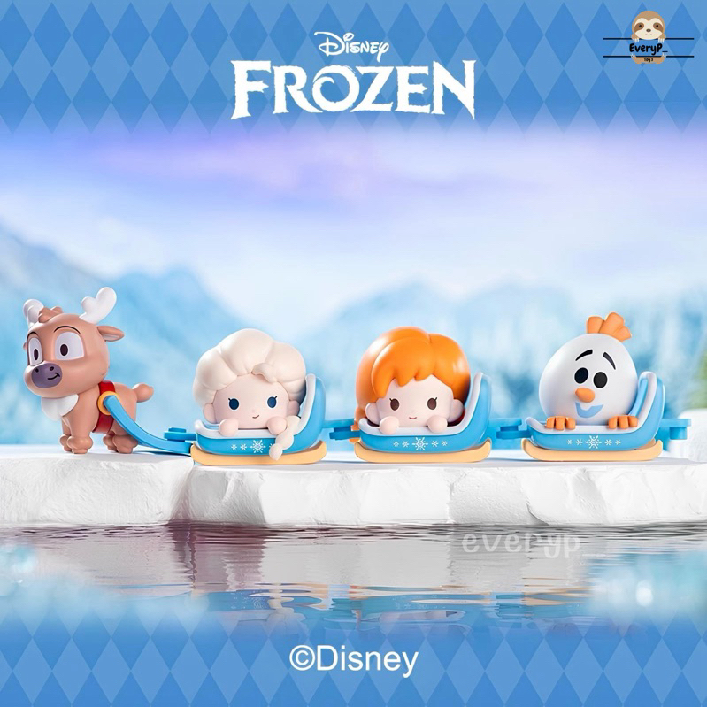 (Live/วีดิโอลด100฿) กล่องสุ่มบีน(1จุ่มมี2จิ๋ว)❄️⛄️  Frozen Sled Series Blind Box บีน Frozen Disney