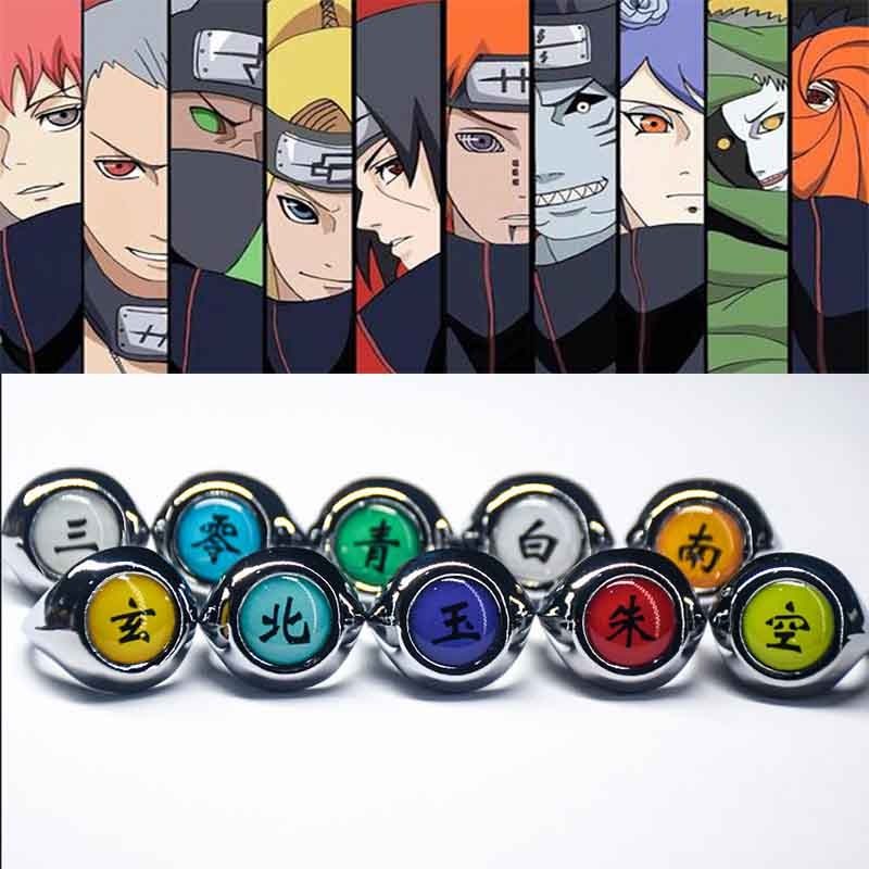 แหวนแสงอุษา,แหวนประจำตัวละครกลุ่มแสงอุษา Akatsuki Ring พร้อมกล่องลายเมฆ จากอนิเมะ นารูโตะ