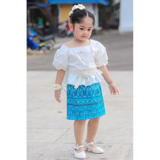 ชุดไทยประยุกต์ เด็กผู้หญิง ใส่ไปโรงเรียน ใส่ทำบุญน่ารักสุดๆ ❤️