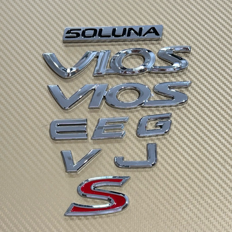 โลโก้ SOLUNA VIOS E J G V S ติดท้าย Toyota ราคาต่อชิ้น