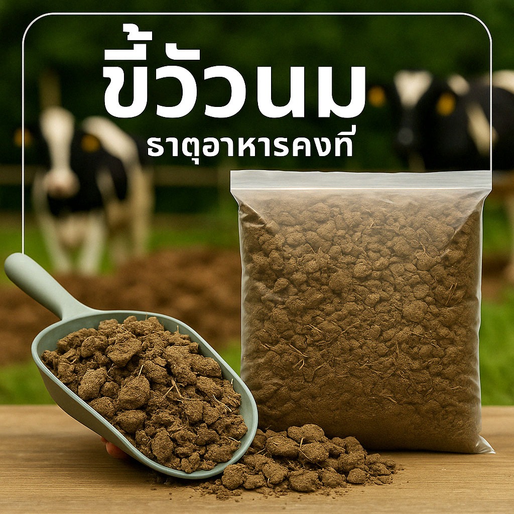 (2ถุง50)(ส่งฟรีทักแชท)มูลวัวนม หนองโพ  สารอาหารครบถ้วน ให้สารอาหารคงที่ ขนาดประมาณ 1กิโลกรัม