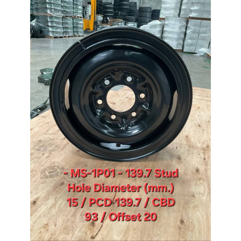 กระทะ รถ4ล้อใหญ่ ยี่ห้อ MX ขนาด 5.5-15 6รู MS-1P01 สเปค 139.7 Stud Hole Diameter (mm.) 15 / PCD 139.7 / CBD 93 / Offset