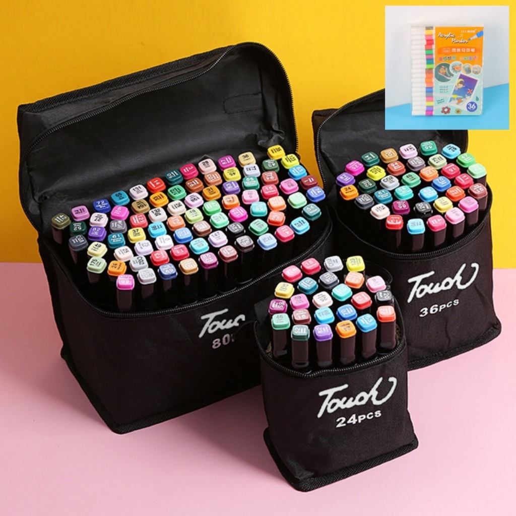 ปากกาเมจิก ปากกาไฮไลท์ ชุดระบายสี คู่-จบเครื่องหมาย