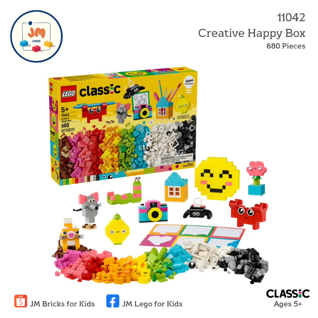 LEGO Classic 11042 Creative Happy Box (680 Pieces) สำหรับเด็กอายุ 5 ปีขึ้นไป