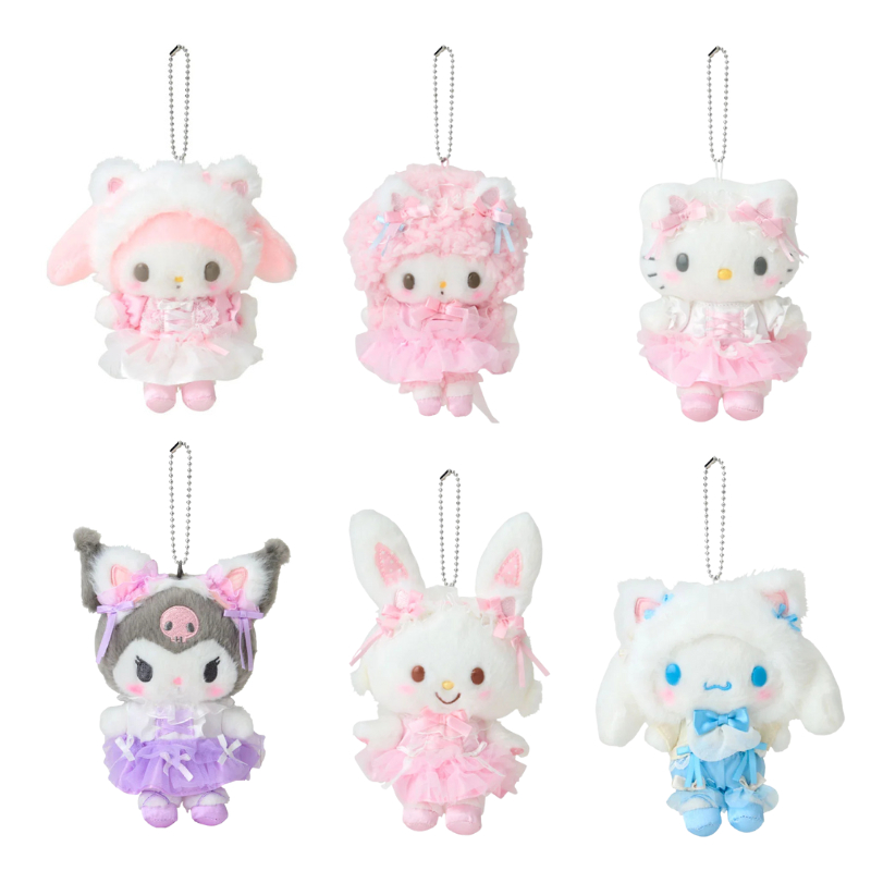 ตุ๊กตาพวงกุญแจ Sanrio (white cat ballerina)