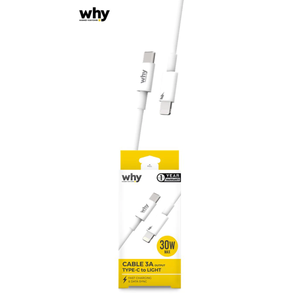 WHY สายชาร์จ IP สายชาร์จ Type-C 3A ชาร์จเร็ว สายถัก ยาว 1-2 เมตร ใช้กับ สมาร์ทโฟน ได้เต็มประสิทธิภาพ thumbnail 3