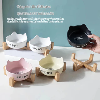 ชามอาหารเซรามิกแมว, ชามอาหารแมว, ชามแมว, ชามสัตว์เลี้ยงลูกไม้ลายจุด, คางป้องกันสีดํา, ชามอาหารแมว, แมว / สุนัขทั่วไป,