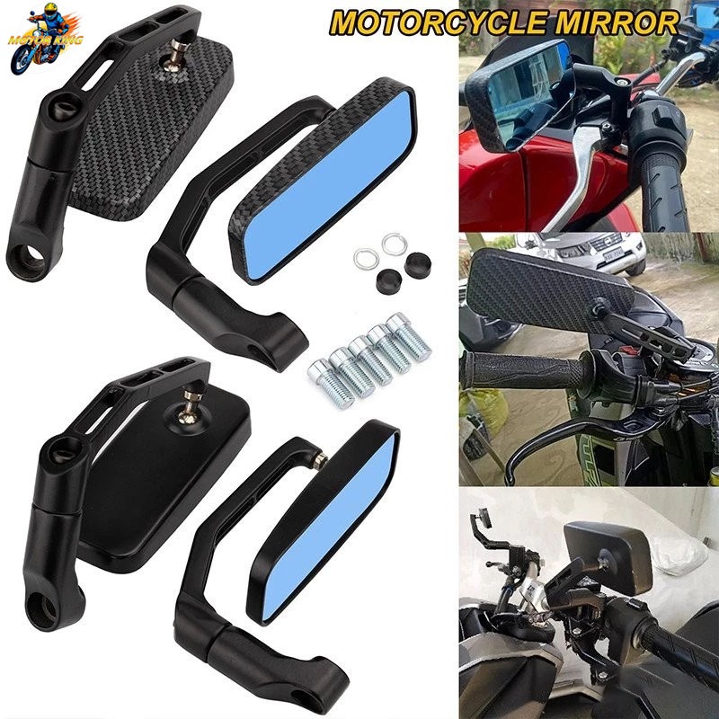 กระจกมอเตอร์ไซค์ กระจกแต่งปลายแฮนด์ กระจกขา BSC สี่เหลี่ยม Honda /YAMAHA สำหรับรถมอเตอร์ไซค์ การปรับหลายมุม วิสัยทัศน์