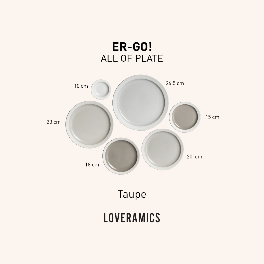 LOVERAMICS All Of Plate รุ่น Er-go! Collection สี Taupe