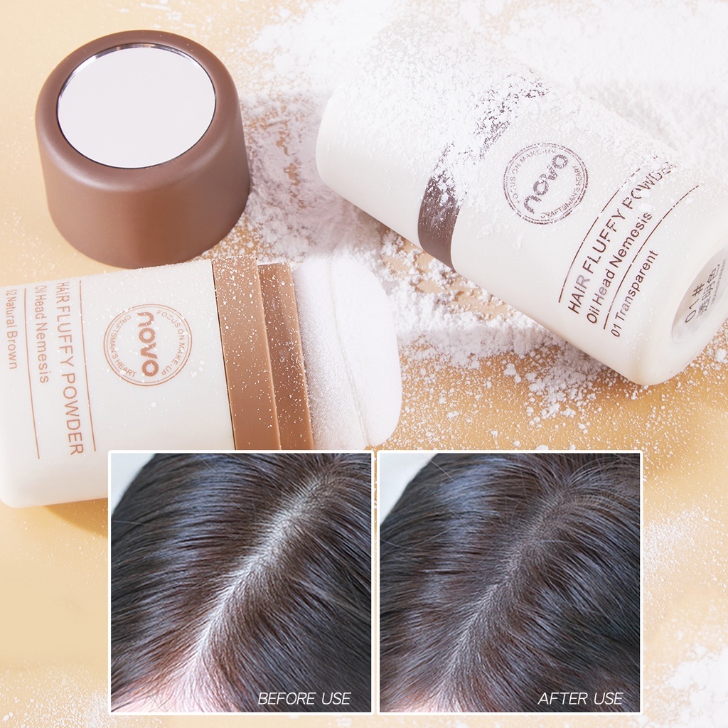 novo hair line powder ปิดผมบาง ปิดแสก ปิดหัวเถิก ที่ปิดเหม่ง ผงแป้งเพิ่มโวลุ่ม จัดเเต่งทรงผม - รูปที่ 6