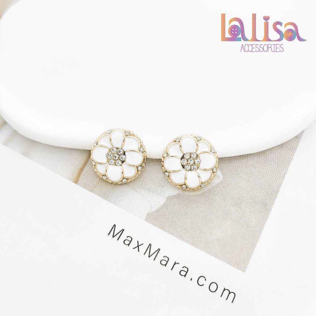 กระดุมโลหะตกแต่งลวดลายดอกไม้คริสตัล alloy button F10461-18mm