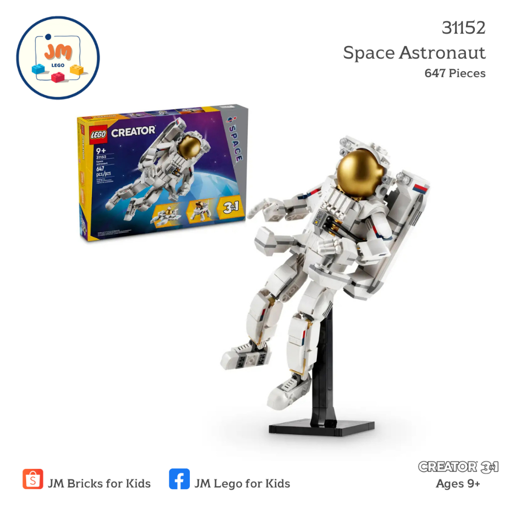 LEGO Creator 3-in-1 31152 Space Astronaut (647 Pieces) สำหรับเด็กอายุ 9 ปีขึ้นไป