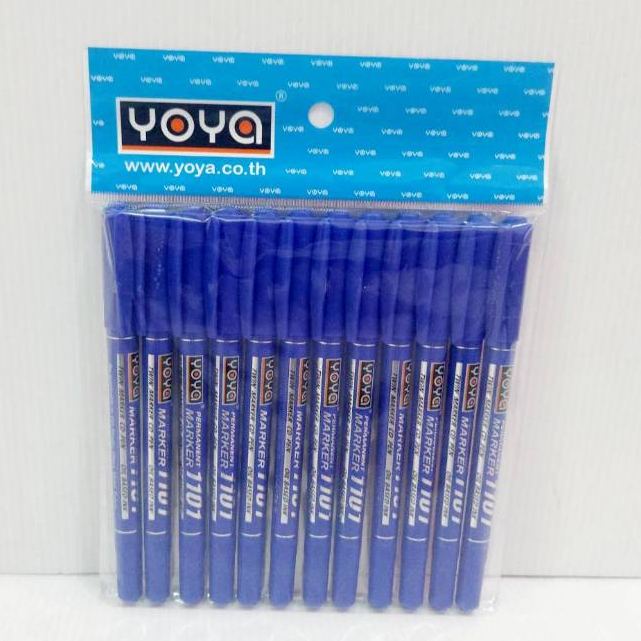 ปากกาเขียนซีดี 2 หัว โยย่า No.1101 สีน้ำเงิน  (แพ็ค 12 ด้าม)