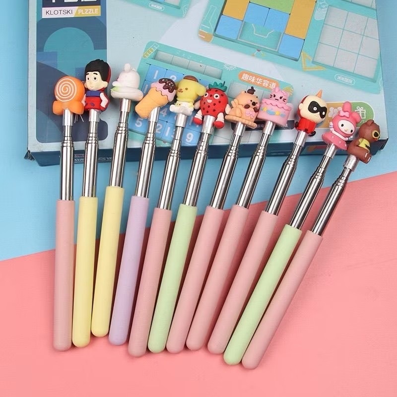 ไม้อ่านนิ้ว แบบยืดหดได้ ไม้อ่านหัวการ์ตูน อุปกรณ์ช่วยสอนการอ่าน ไม้ชี้ไม้สำหรับครู ของเล่นเด็ก Cartoon Pointer Stick