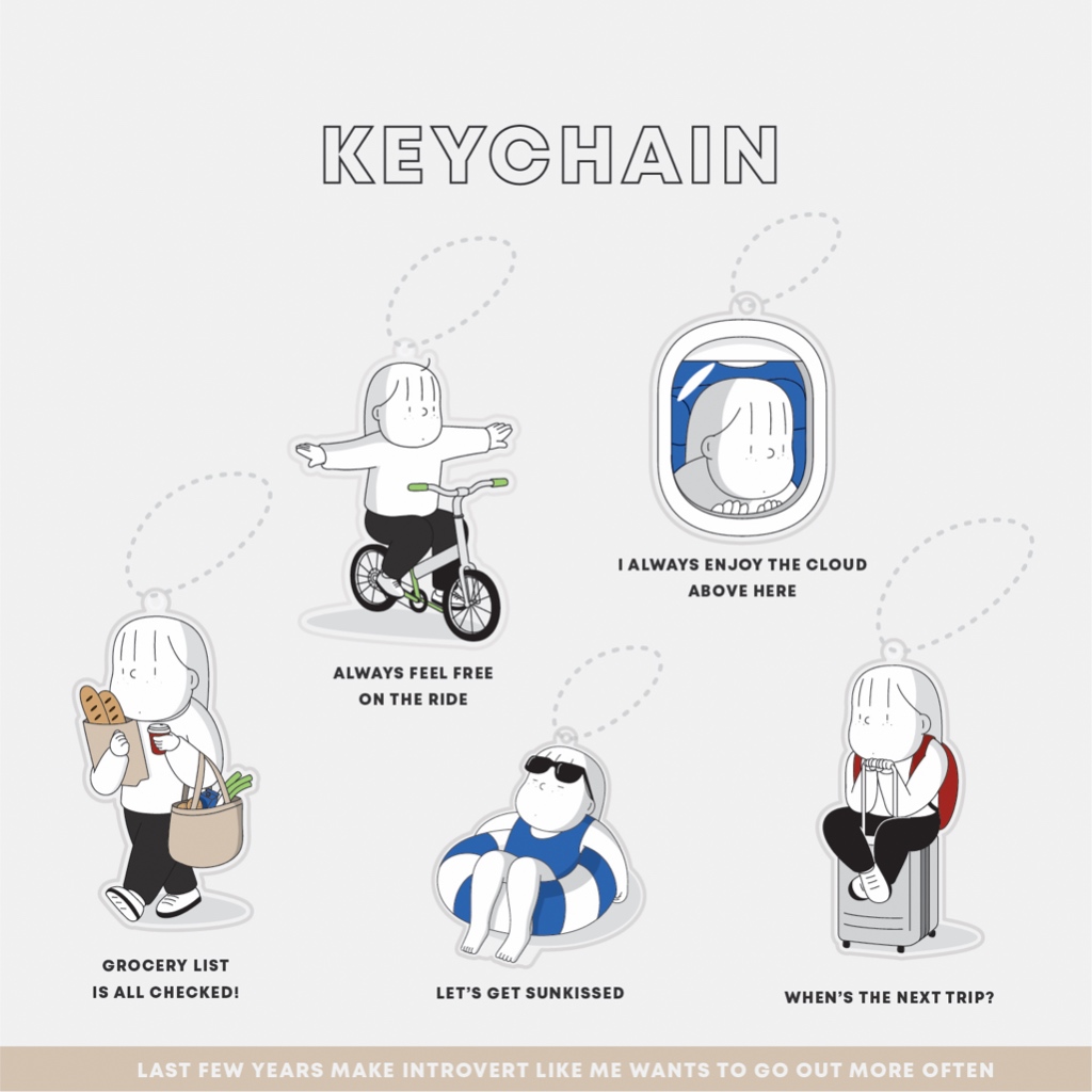 Keychain ลายน้องอีส พิมพ์ลาย 2 ด้าน | ease around