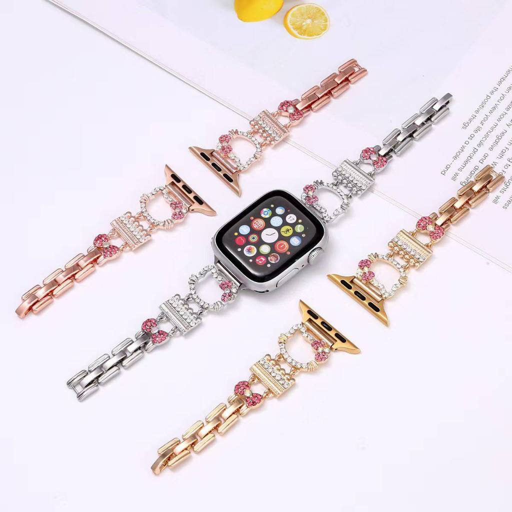 สายนาฬิกา สร้อยข้อมือ สายโซ่KT ประดับเพชร ขนาด 38/40/41/(S10)42mm 42/44/45/46/49mm