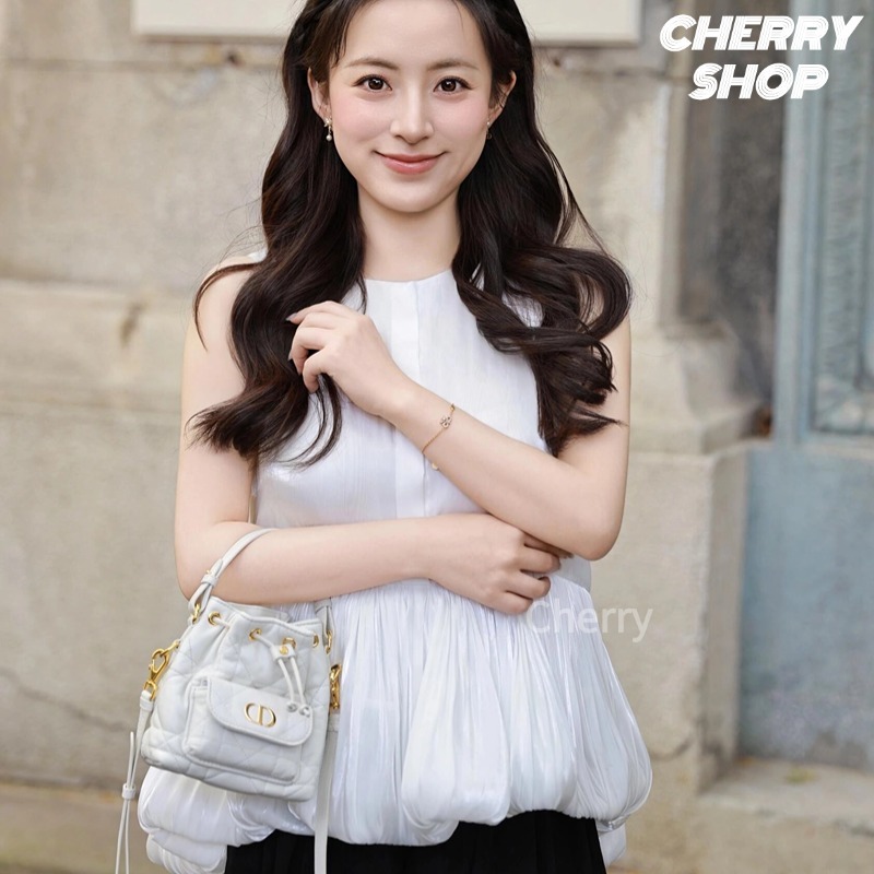 ดิออร์ 🍒Dior Micro Dior Caro Bucket Bag กระเป๋าถือผู้หญิง ใหม่ล่าสุด