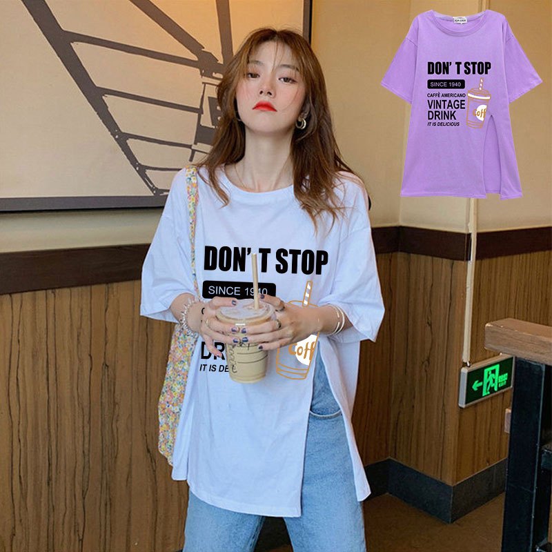 เสื้อแขนยาวผู้หญิงน่ารัก oversize เสื้อผ้าสาวอวบไซส์ใหญ่ แขนบอลลูน เสื้อยืดโอเวอร์ไซส์เกาหลี ลายการ์ตูนสวยๆ แฟชั่นมาใหม่