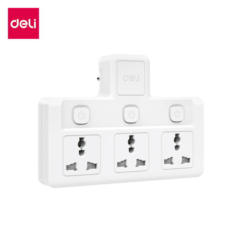 Deli ปลั๊กไฟ กำลังไฟ 10A 2500W ปลั๊กแปลง อแดปเตอร์ แบบสากล ทนความร้อนได้ 750 องศา Universal Adapter