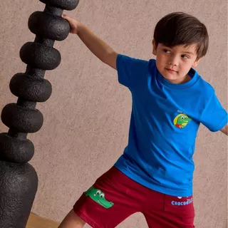 e'clat เสื้อเด็ก เสื้อยืดเด็ก เสื้อเด็กผู้ชาย 1-6ปี มีกระดุมไหล่เฉพาะ12M-2Y ผ้า100%cotton 9084