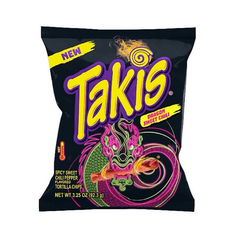 Takis Dragon Sweet Chili ทาคิส ดราก้อน 92กรัม ห่อใหญ่ ของใหม่ ของหายาก นำเข้าจากอเมริกา🇺🇸